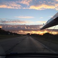 Beautiful sunrise driving to Canada